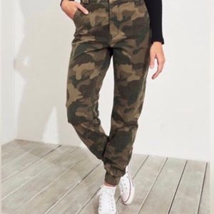 High Rise Camo Denim Joggers